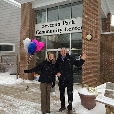 Millersville dentist Doctor Jay McCarl and team member Kim Talbot at BWMC Heartbeat for Health event