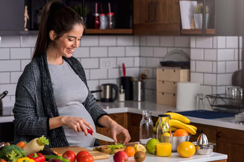 Woman chopping vegetables